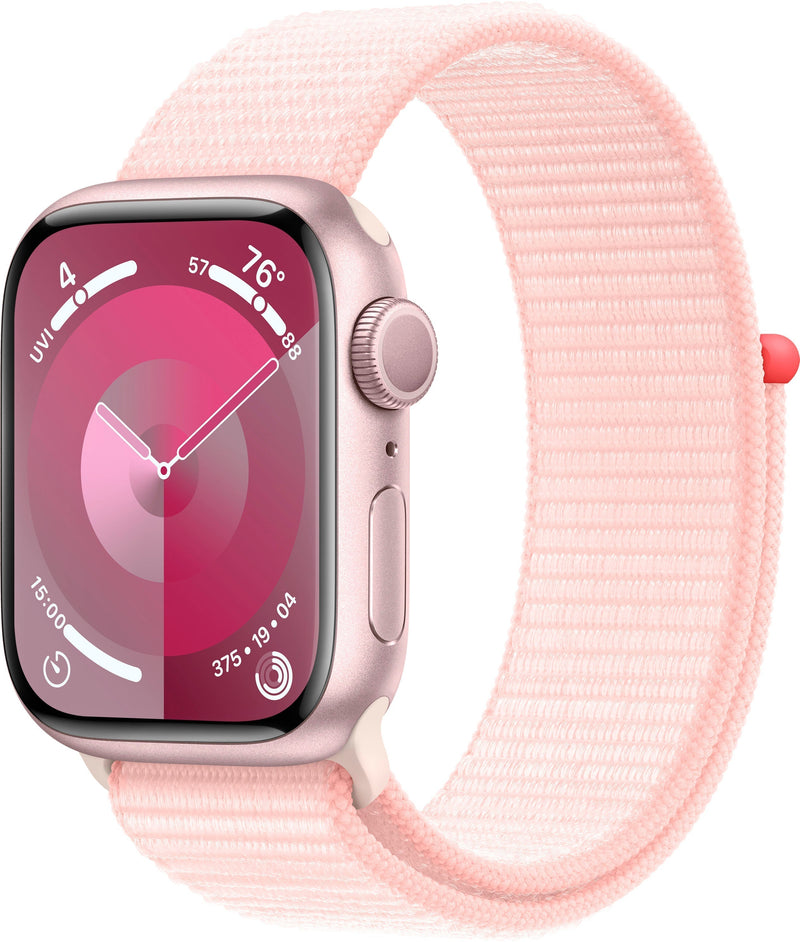 Apple Watch Series 9 (GPS) 41mm Rosa Aluminum Case Com Light Rosa Sport Loop Com Blood Oxygen - Rosa