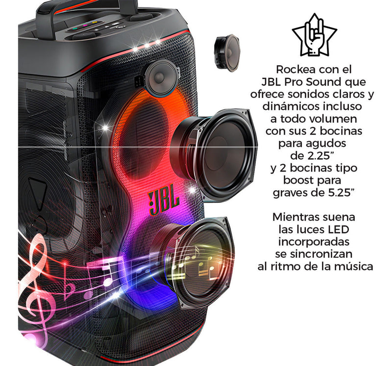 Alto-falante de som profissional portátil Bluetooth Waterproof Jbl Partybox Club 120, 160 w, reprodução de energia, 12 horas, efeito de luz LED