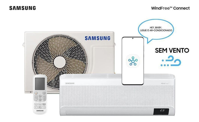 Ar condicionado Samsung Windfree Connect  split inverter  frio/quente 12000 BTU  branco 220V F-AR12BSEAAWK