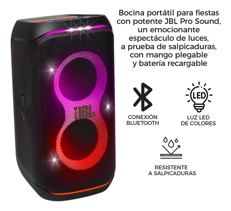 Alto-falante de som profissional portátil Bluetooth Waterproof Jbl Partybox Club 120, 160 w, reprodução de energia, 12 horas, efeito de luz LED